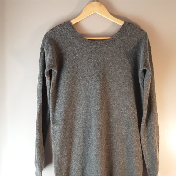 Aritzia Babaton Grey Scoop Back Sweater Long Wool Cashmere Size XS - Picture 4 of 16